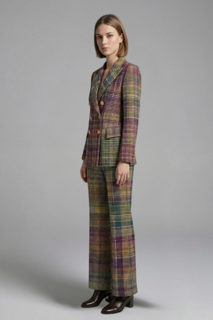 Imogen Clarke | Plaid Double-Breasted Suit Set For Women