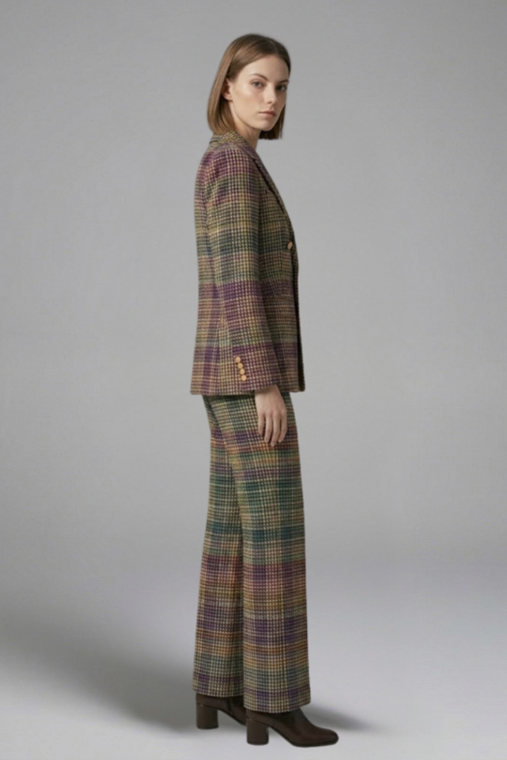 Imogen Clarke | Plaid Double-Breasted Suit Set For Women