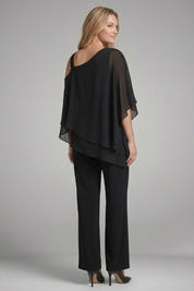 Sienna Parker | Asymmetrical Chiffon Two-Piece Set For Women