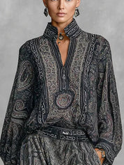 Bridget Harkness | Paisley Print Shirt & Trousers Set For Women