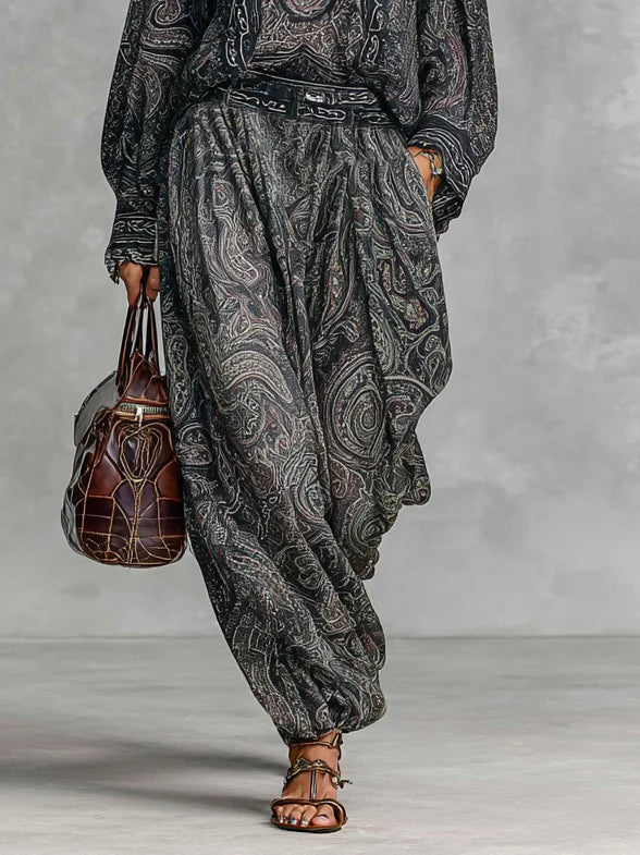 Bridget Harkness | Paisley Print Shirt & Trousers Set For Women