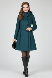 Charlotte Moreau | Elegant Hooded Winter Coat For Women