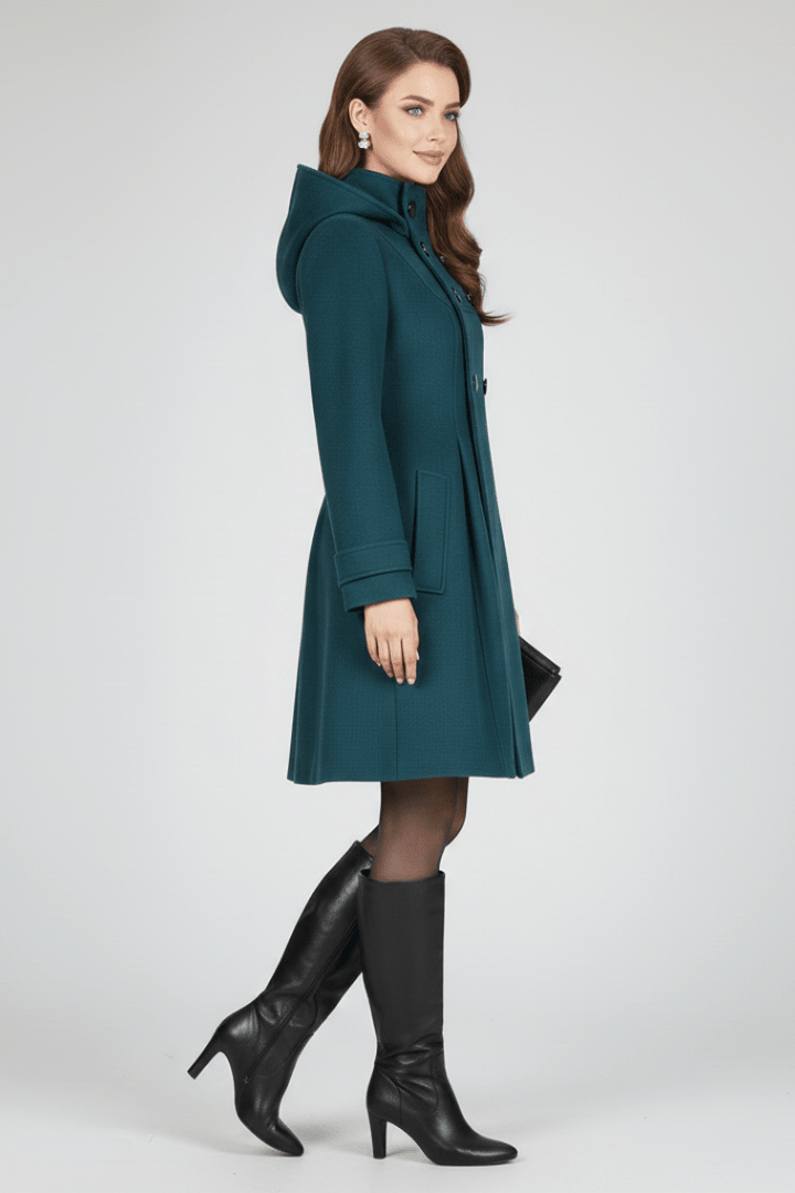 Charlotte Moreau | Elegant Hooded Winter Coat For Women