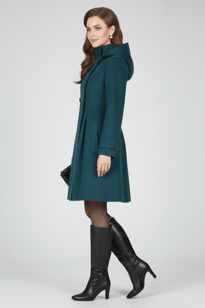 Charlotte Moreau | Elegant Hooded Winter Coat For Women