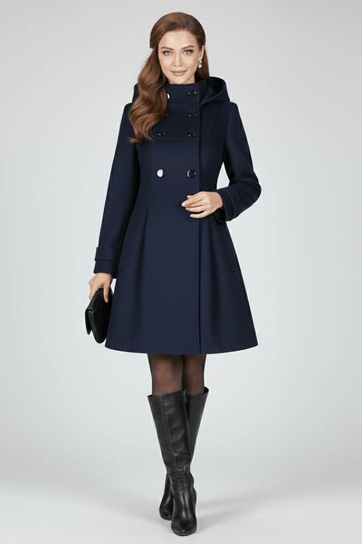 Charlotte Moreau | Elegant Hooded Winter Coat For Women