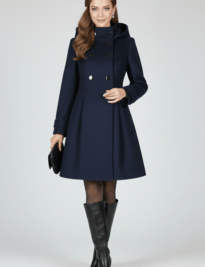 Charlotte Moreau | Elegant Hooded Winter Coat For Women
