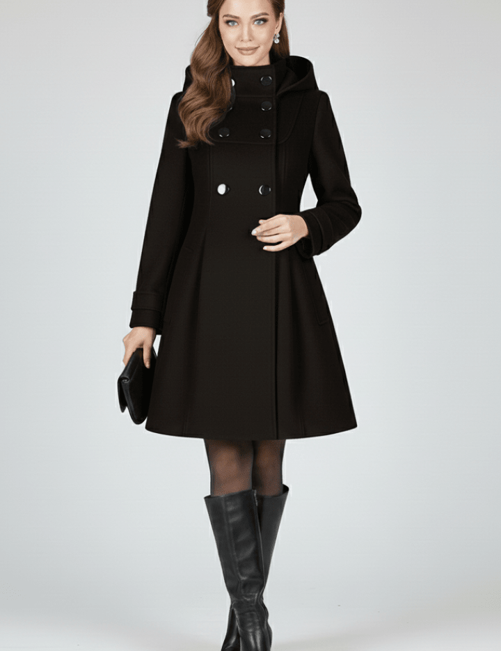 Charlotte Moreau | Elegant Hooded Winter Coat For Women