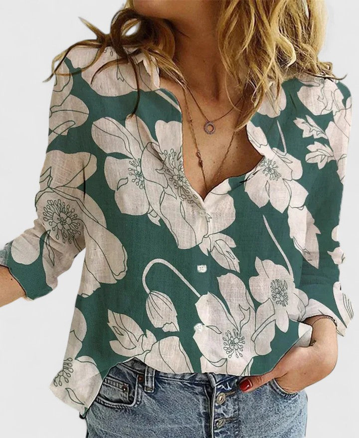 Amelia Laurent | Relaxed Button Blouse For Women