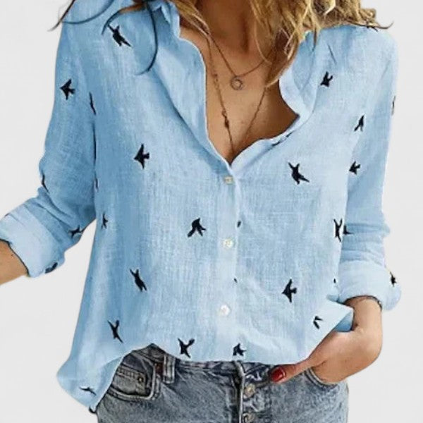 Amelia Laurent | Relaxed Button Blouse For Women