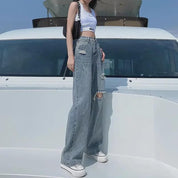 Sienna Laurent | Vintage Wide Leg Ripped Jeans For Women