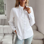 Amélie Rousseau | Soft Ruffle Detail Blouse with Elegant Textured Finish For Women
