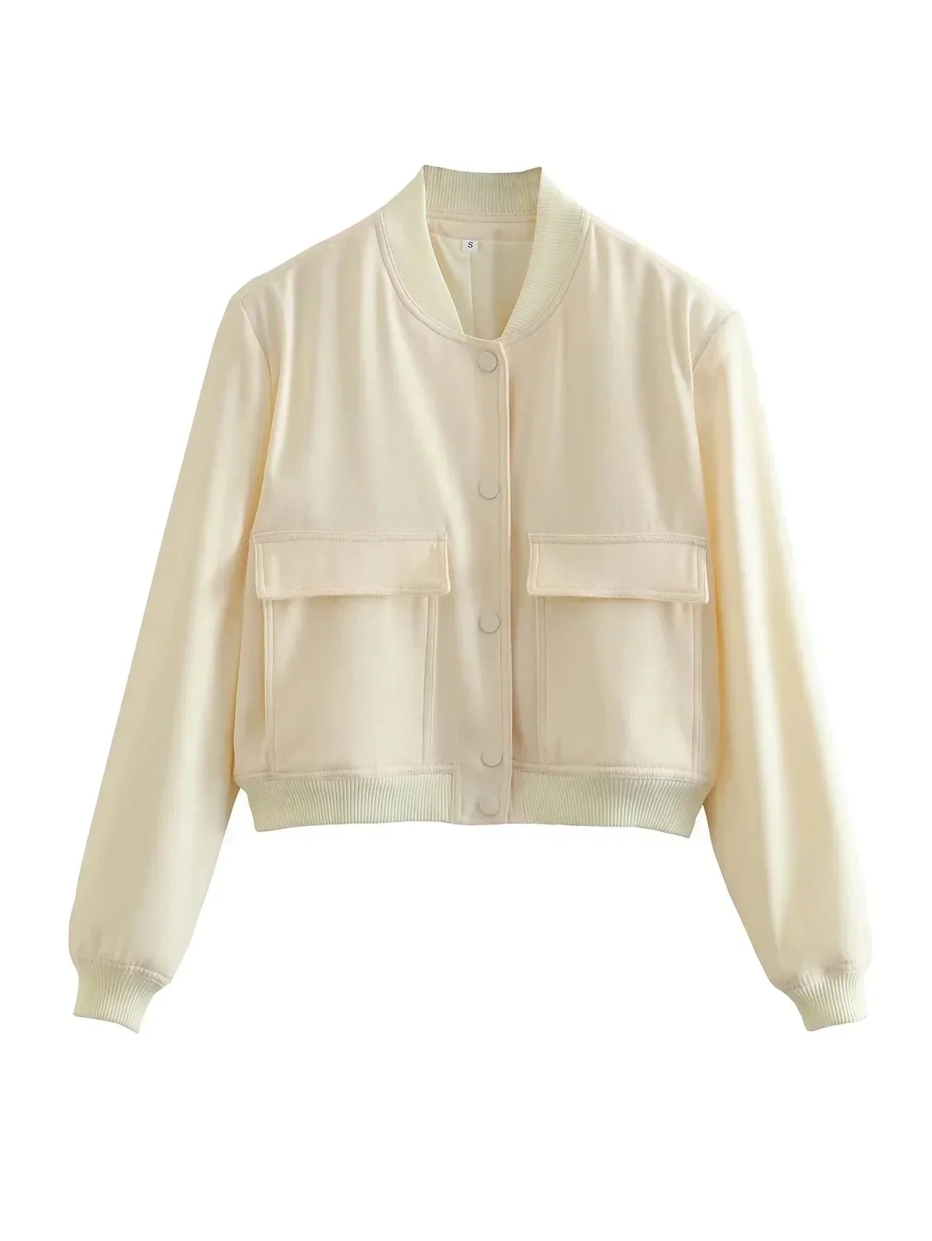 Alessia Romano | Cropped Snap-Button Structured Bomber Jacket For Women