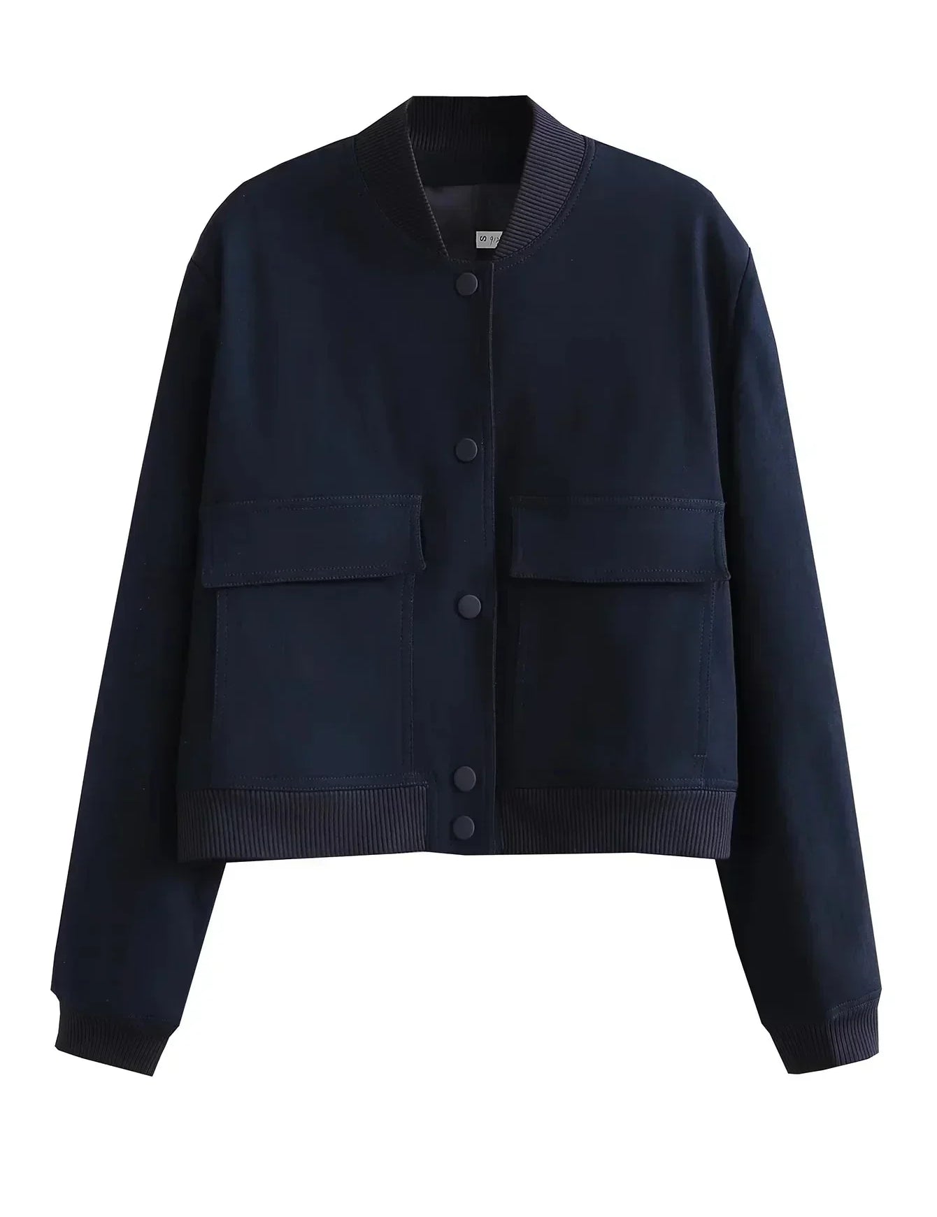 Alessia Romano | Cropped Snap-Button Structured Bomber Jacket For Women