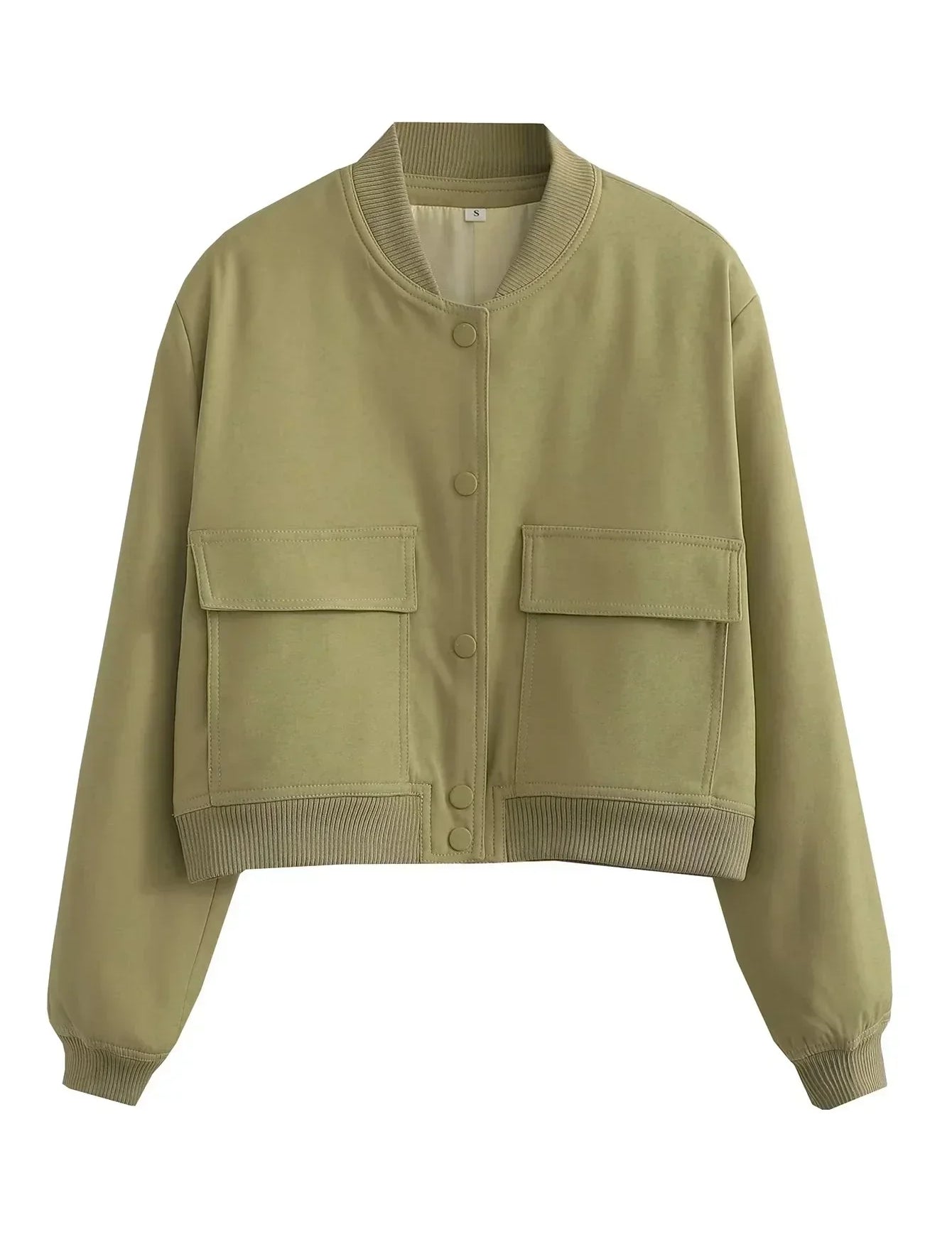 Alessia Romano | Cropped Snap-Button Structured Bomber Jacket For Women