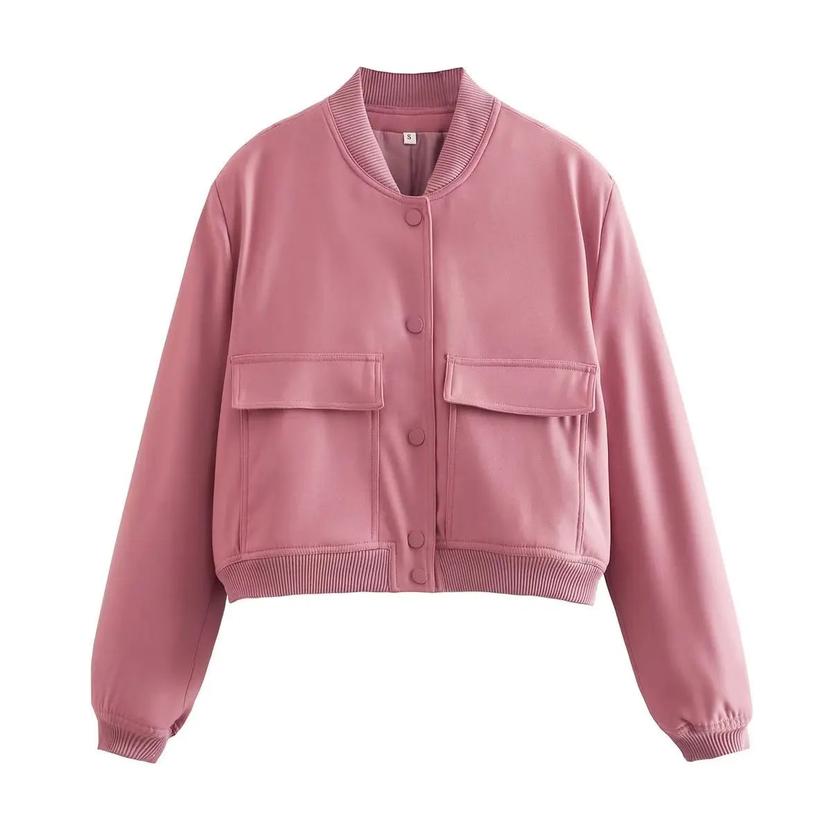 Alessia Romano | Cropped Snap-Button Structured Bomber Jacket For Women
