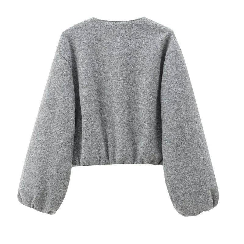 Charlotte Moreau | Cropped Balloon Sleeve Jacket For Women