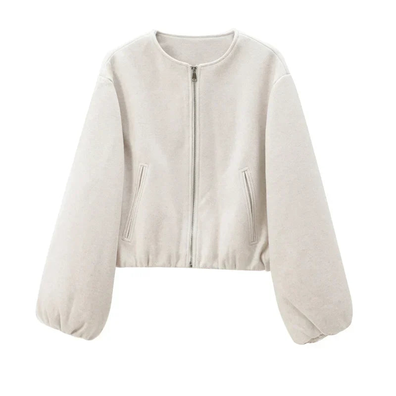 Charlotte Moreau | Cropped Balloon Sleeve Jacket For Women