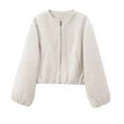 Charlotte Moreau | Cropped Balloon Sleeve Jacket For Women
