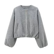 Charlotte Moreau | Cropped Balloon Sleeve Jacket For Women