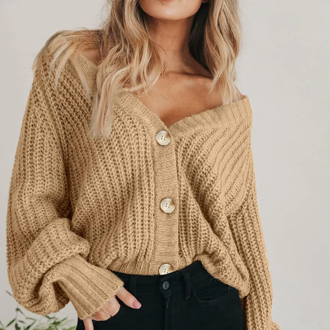 Isabella Moreau | Chunky Knit Button Cardigan For Women