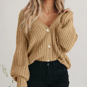 Isabella Moreau | Chunky Knit Button Cardigan For Women