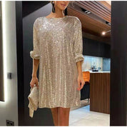 Chloé Bernard | Sparkling Sequin Mini Dress with Waist Tie Detail For Women