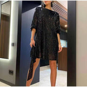 Chloé Bernard | Sparkling Sequin Mini Dress with Waist Tie Detail For Women