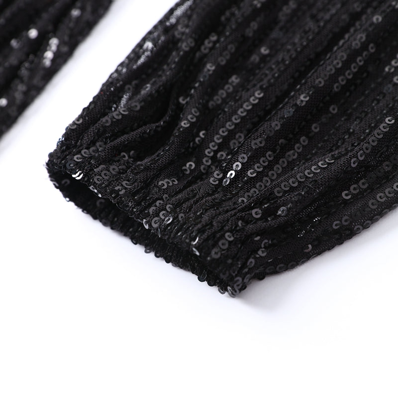 Chloé Bernard | Sparkling Sequin Mini Dress with Waist Tie Detail For Women