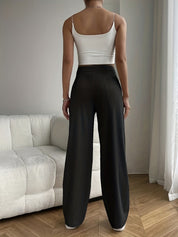 Sienna Laurent | Pleated Wide-Leg Pants With Effortless Elegance For Women