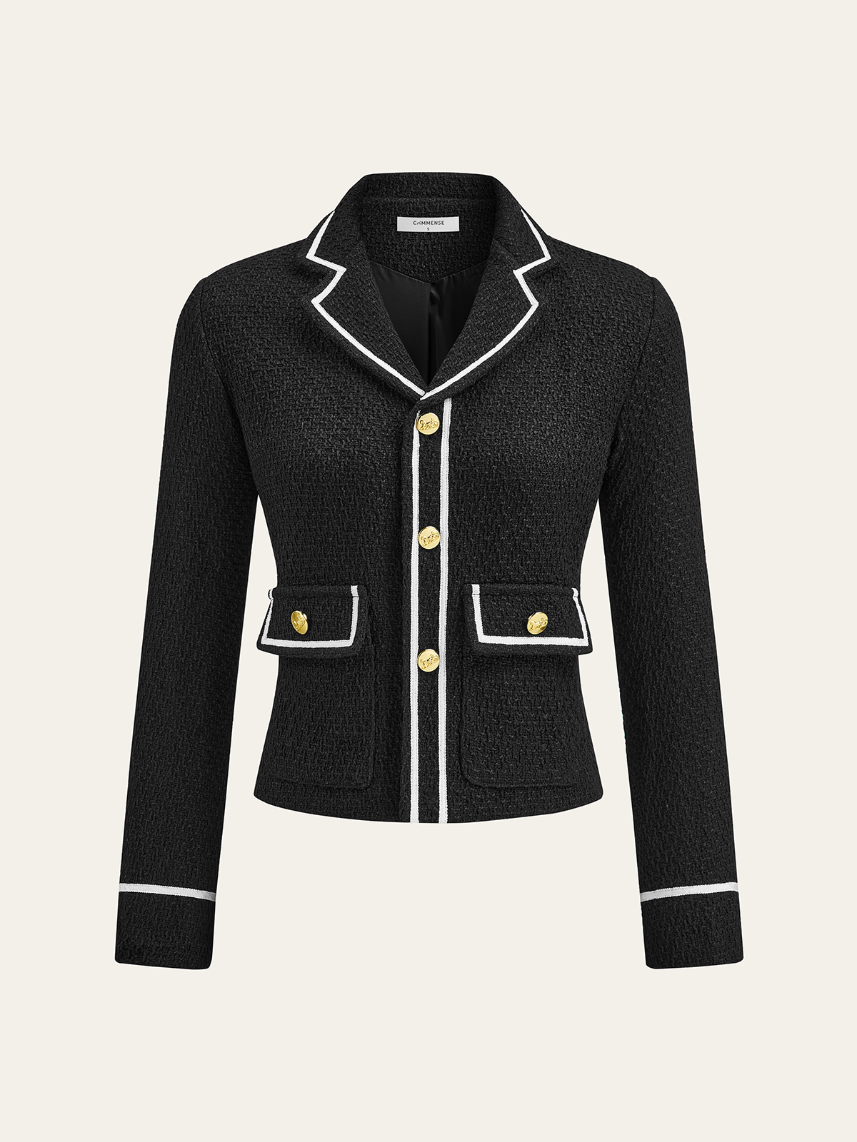 Camille Dubois | Contrast Trim Cropped Blazer For Women