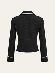 Camille Dubois | Contrast Trim Cropped Blazer For Women