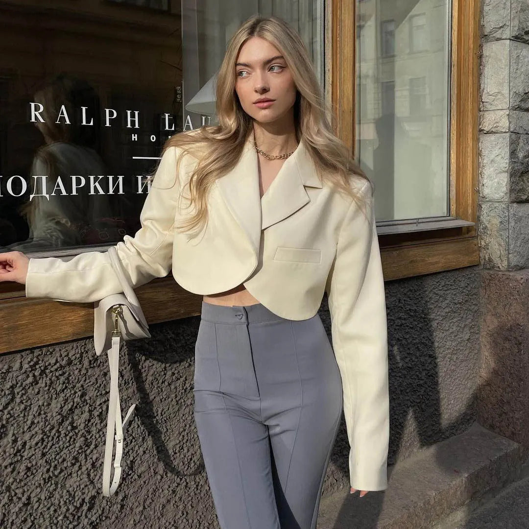 Isabella Laurent | Cropped Tailored Blazer For Women