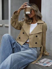 Women's Cropped Trench Coat Jacket — Autumn Style Australia