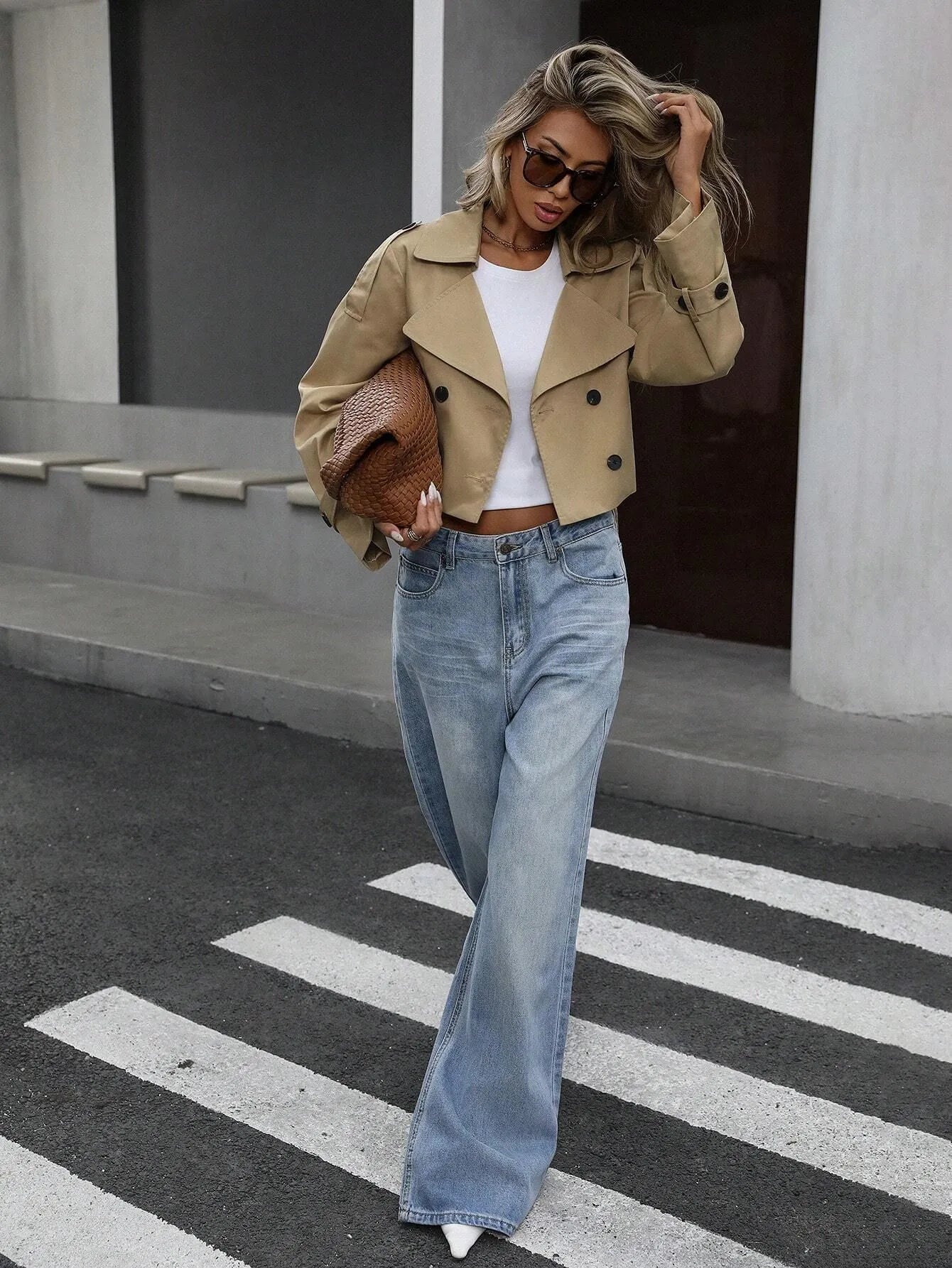 Women's Cropped Trench Coat Jacket — Autumn Style Australia
