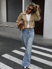 Women's Cropped Trench Coat Jacket — Autumn Style Australia