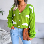 Luca Bellini | Cropped Cloud Knit Cardigan For Women