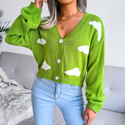 Luca Bellini | Cropped Cloud Knit Cardigan For Women