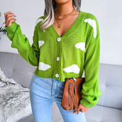 Luca Bellini | Cropped Cloud Knit Cardigan For Women
