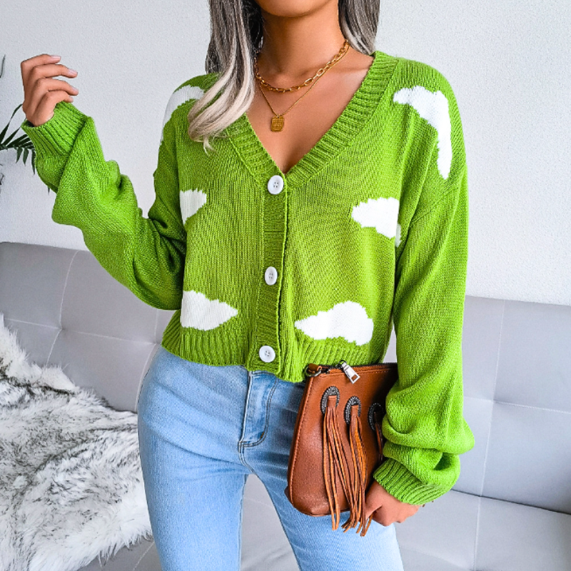 Luca Bellini | Cropped Cloud Knit Cardigan For Women