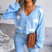 Luca Bellini | Cropped Cloud Knit Cardigan For Women