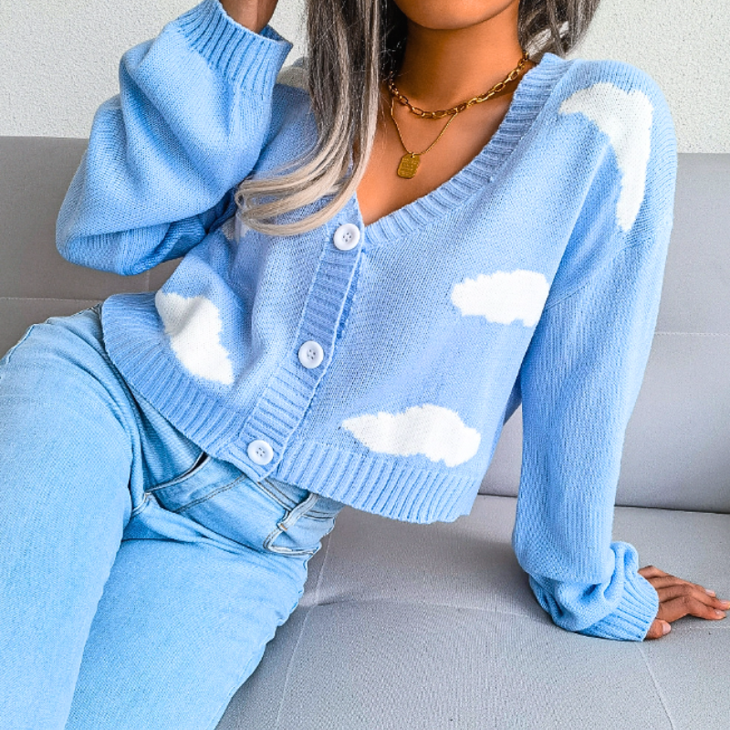 Luca Bellini | Cropped Cloud Knit Cardigan For Women