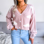Luca Bellini | Cropped Cloud Knit Cardigan For Women
