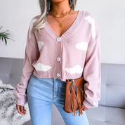 Luca Bellini | Cropped Cloud Knit Cardigan For Women