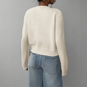 Elena Moretti | Minimalist Cropped Knit Cardigan For Women