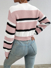 Luca Moretti | Striped Knit Cropped Sweater For Women