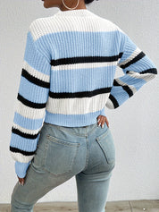 Luca Moretti | Striped Knit Cropped Sweater For Women