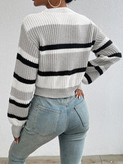 Luca Moretti | Striped Knit Cropped Sweater For Women