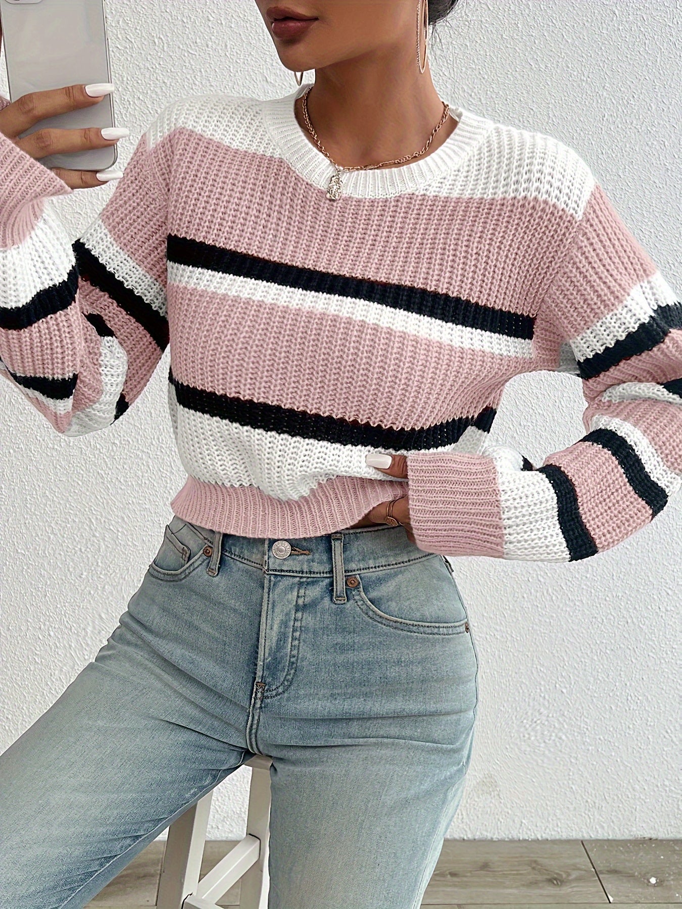 Sophie Laurent | Striped Cropped Jumper For Women