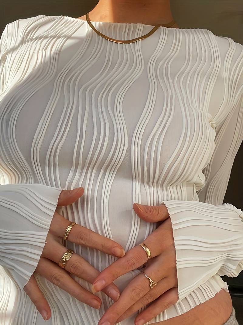 Elise Montclair | Textured Crop Top For Women