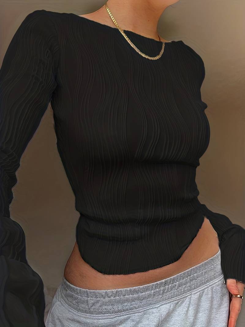 Elise Montclair | Textured Crop Top For Women